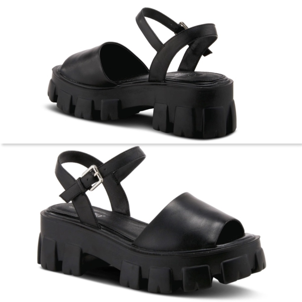 Azura Black Chunky Platform Sandals